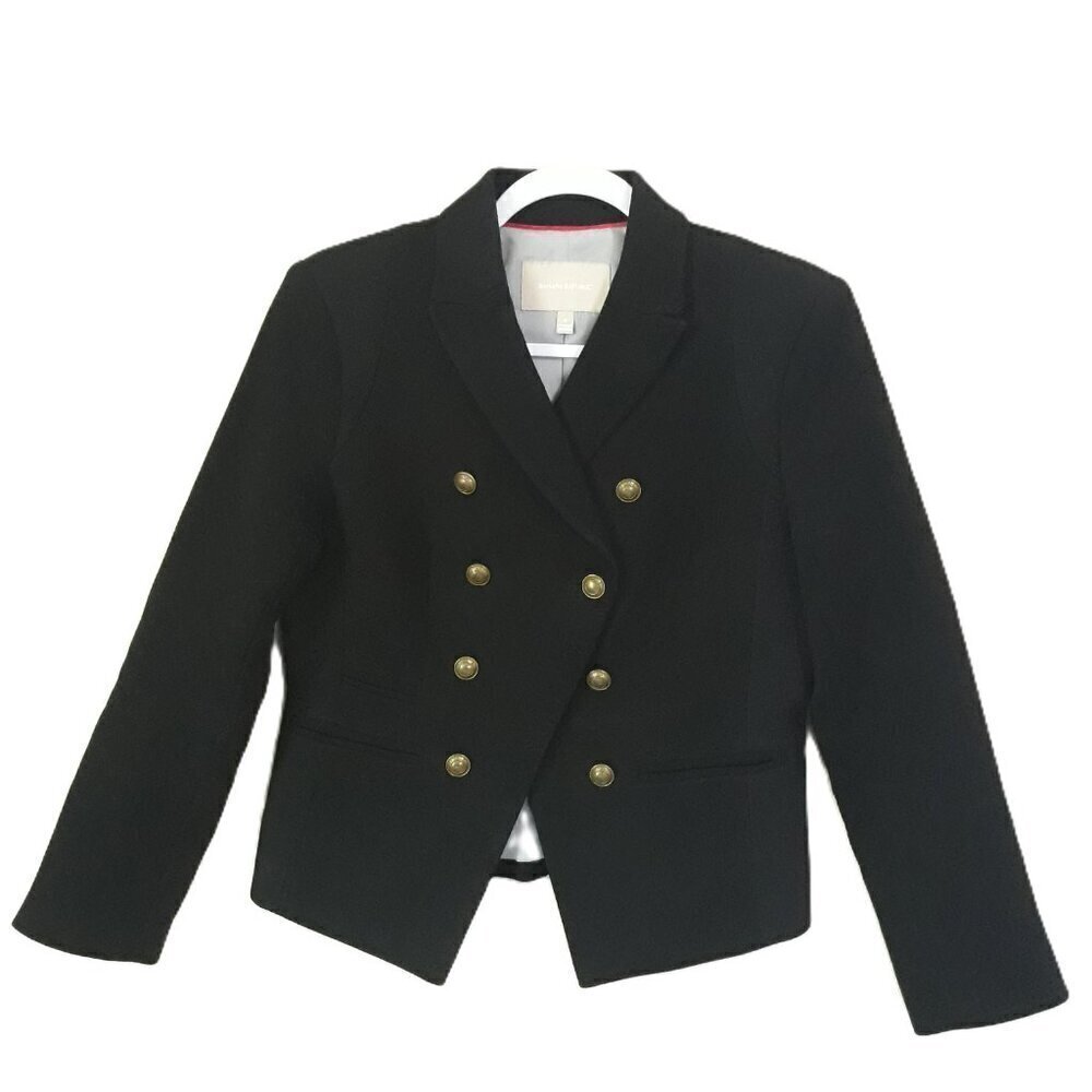 Banana Republic  Double-Breasted Blazer Cotton Military Style Gold Buttons